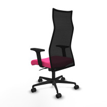 Albacete malla sincro malla negra similpiel rosa brazos 2D base nailon ruedas 65 mm nailon