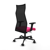 Albacete malla sincro malla negra similpiel rosa brazos 2D base nailon ruedas 65 mm nailon