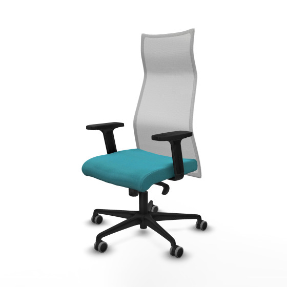 Albacete malla sincro malla blanca bali turquesa brazos 2D base nailon ruedas 65mm engomadas
