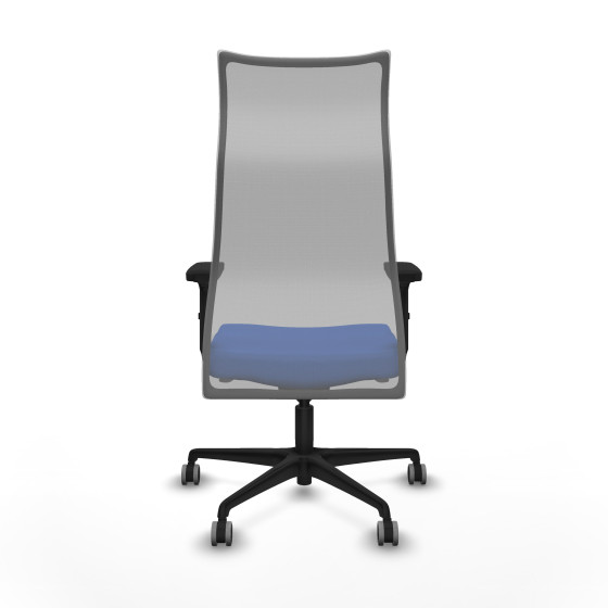 Albacete malla sincro malla gris bali azul brazos 2D base nailon ruedas 65mm engomadas