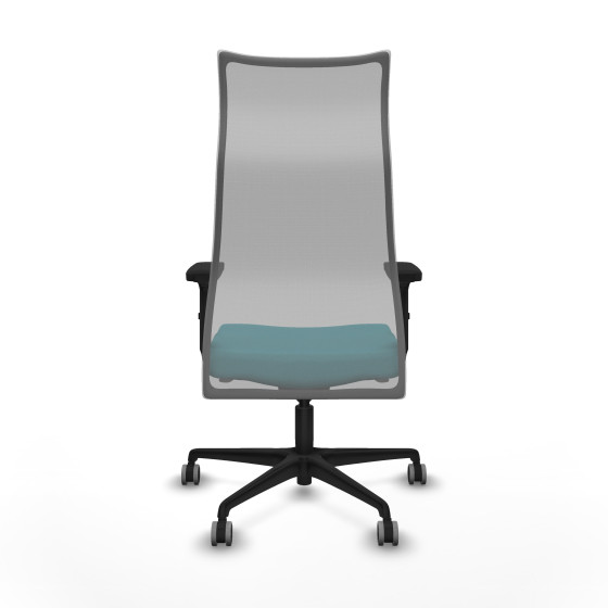Albacete malla sincro malla gris bali turquesa brazos 2D base nailon ruedas 65mm engomadas
