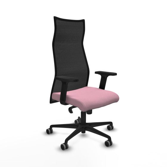 Albacete malla sincro malla negra bali rosa brazos 2D base nailon ruedas 65mm engomadas