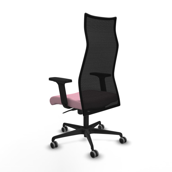 Albacete malla sincro malla negra bali rosa brazos 2D base nailon ruedas 65mm engomadas