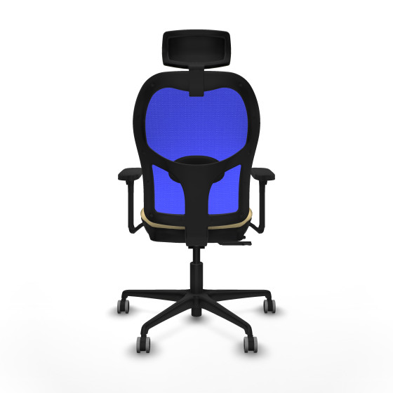 Jorquera traslack malla azul similpiel crema brazos 3D base nailon cabecero 2D ruedas 65mm engomada