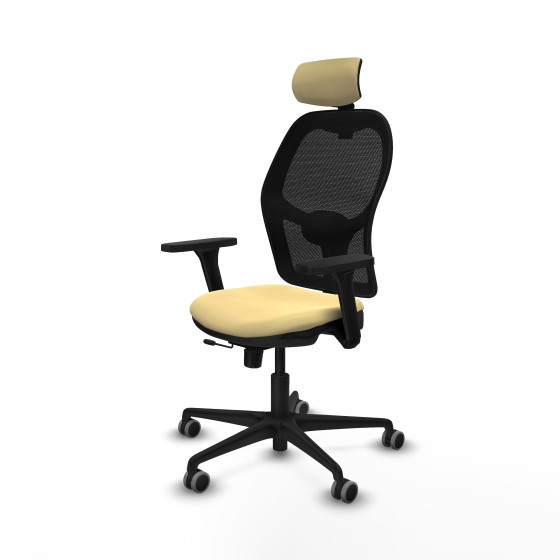 Jorquera traslack malla negra similpiel crema brazos 3D base nailon cabecero 2D ruedas 65mm engomada