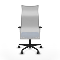 Albacete malla sincro malla blanca similpiel azul brazos blancos base nailon ruedas 65 mm nailon