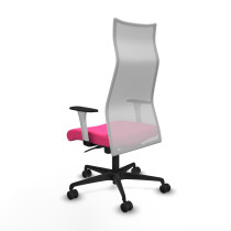 Albacete malla sincro malla blanca similpiel rosa brazos blancos base nailon ruedas 65 mm nailon