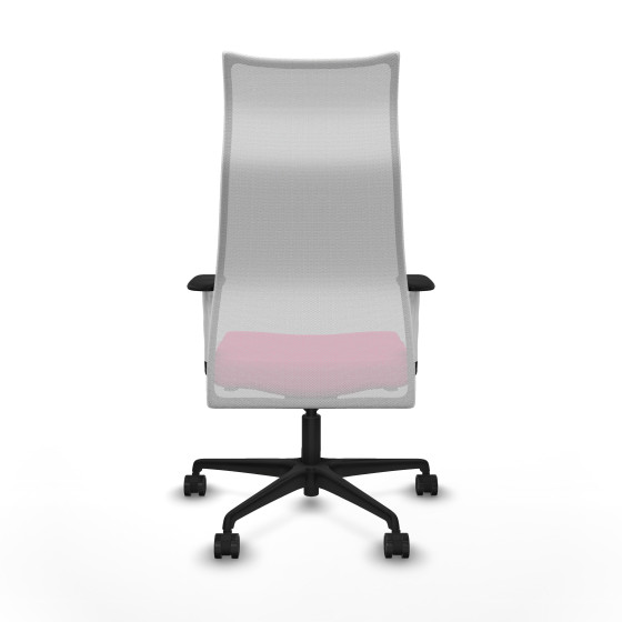 Albacete malla sincro malla blanca similpiel rosa brazos blancos base nailon ruedas 65 mm nailon