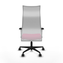 Albacete malla sincro malla blanca similpiel rosa brazos blancos base nailon ruedas 65 mm nailon