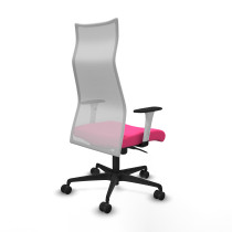 Albacete malla sincro malla blanca similpiel rosa brazos blancos base nailon ruedas 65 mm nailon
