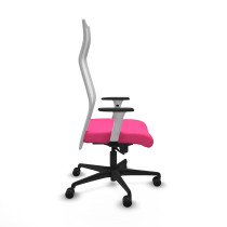 Albacete malla sincro malla blanca similpiel rosa brazos blancos base nailon ruedas 65 mm nailon