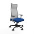 Albacete malla sincro malla gris similpiel azul brazos blancos base nailon ruedas 65 mm nailon