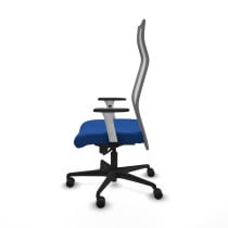 Albacete malla sincro malla gris similpiel azul brazos blancos base nailon ruedas 65 mm nailon