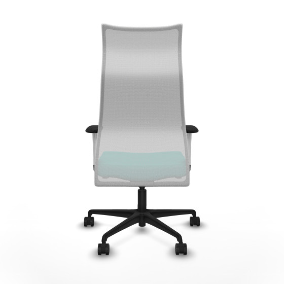 Albacete malla sincro malla blanca similpiel turquesa brazos blancos base nailon ruedas 65 mm nailon