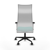 Albacete malla sincro malla blanca similpiel turquesa brazos blancos base nailon ruedas 65 mm nailon