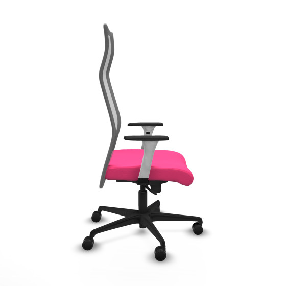 Albacete malla sincro malla gris similpiel rosa brazos blancos base nailon ruedas 65 mm nailon
