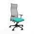Albacete malla sincro malla gris similpiel turquesa brazos blancos base nailon ruedas 65 mm nailon
