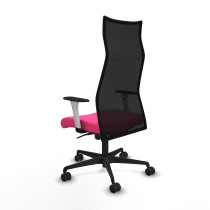 Albacete malla sincro malla negra similpiel rosa brazos blancos base nailon ruedas 65 mm nailon