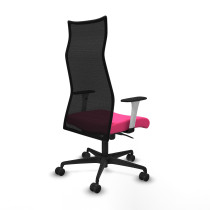Albacete malla sincro malla negra similpiel rosa brazos blancos base nailon ruedas 65 mm nailon