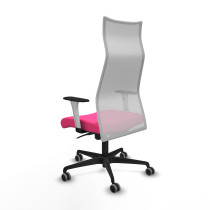 Albacete malla sincro malla blanca similpiel rosa brazos blancos base nailon ruedas 65mm engomadas