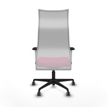 Albacete malla sincro malla blanca similpiel rosa brazos blancos base nailon ruedas 65mm engomadas
