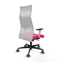 Albacete malla sincro malla blanca similpiel rosa brazos blancos base nailon ruedas 65mm engomadas