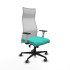 Albacete malla sincro malla blanca similpiel turquesa brazos blancos base nailon ruedas 65mm engomadas
