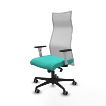 Albacete malla sincro malla blanca similpiel turquesa brazos blancos base nailon ruedas 65mm engomadas