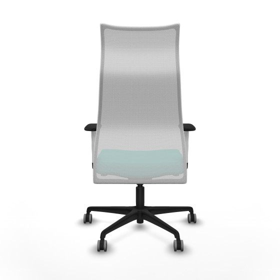 Albacete malla sincro malla blanca similpiel turquesa brazos blancos base nailon ruedas 65mm engomadas