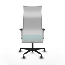 Albacete malla sincro malla blanca similpiel turquesa brazos blancos base nailon ruedas 65mm engomadas