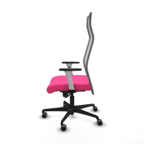 Albacete malla sincro malla gris similpiel rosa brazos blancos base nailon ruedas 65mm engomadas