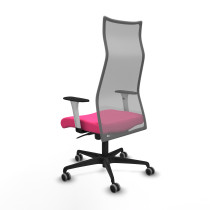 Albacete malla sincro malla gris similpiel rosa brazos blancos base nailon ruedas 65mm engomadas