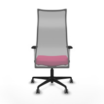 Albacete malla sincro malla gris similpiel rosa brazos blancos base nailon ruedas 65mm engomadas