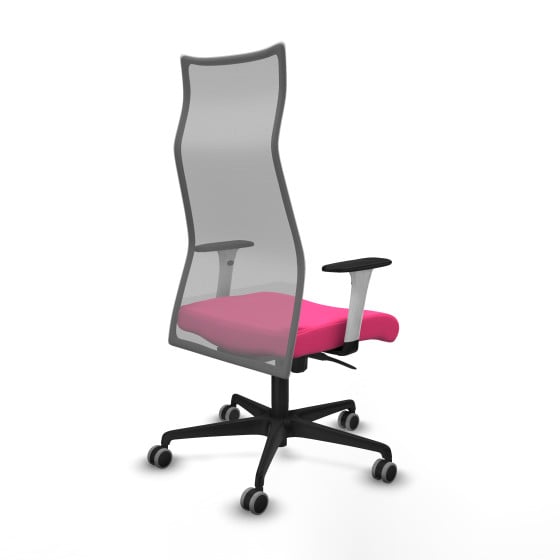 Albacete malla sincro malla gris similpiel rosa brazos blancos base nailon ruedas 65mm engomadas