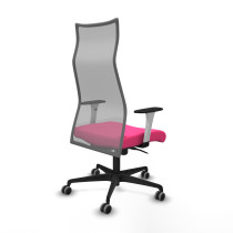 Albacete malla sincro malla gris similpiel rosa brazos blancos base nailon ruedas 65mm engomadas