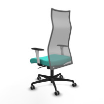 Albacete malla sincro malla gris similpiel turquesa brazos blancos base nailon ruedas 65mm engomadas
