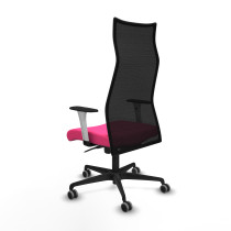 Albacete malla sincro malla negra similpiel rosa brazos blancos base nailon ruedas 65mm engomadas
