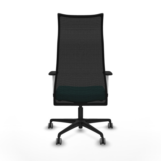 Albacete malla sincro malla negra similpiel turquesa brazos blancos base nailon ruedas 65mm engomadas