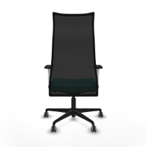 Albacete malla sincro malla negra similpiel turquesa brazos blancos base nailon ruedas 65mm engomadas