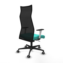 Albacete malla sincro malla negra similpiel turquesa brazos blancos base nailon ruedas 65mm engomadas