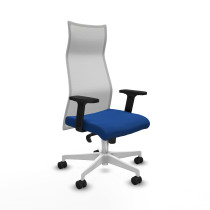 Albacete malla sincro malla blanca similpiel azul brazos 2D base blanca ruedas 65 mm nailon