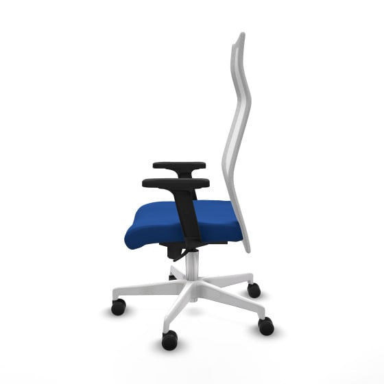 Albacete malla sincro malla blanca similpiel azul brazos 2D base blanca ruedas 65 mm nailon