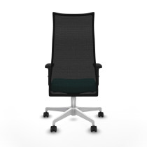 Albacete malla sincro malla negra similpiel turquesa brazos 2D base blanca ruedas 65 mm nailon