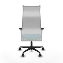 Albacete malla sincro malla blanca bali turquesa brazos blancos base nailon ruedas 65 mm nailon