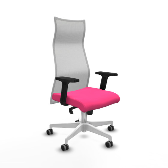 Albacete malla sincro malla blanca similpiel rosa brazos 2D base blanca ruedas 65mm engomadas