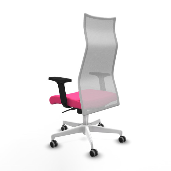 Albacete malla sincro malla blanca similpiel rosa brazos 2D base blanca ruedas 65mm engomadas