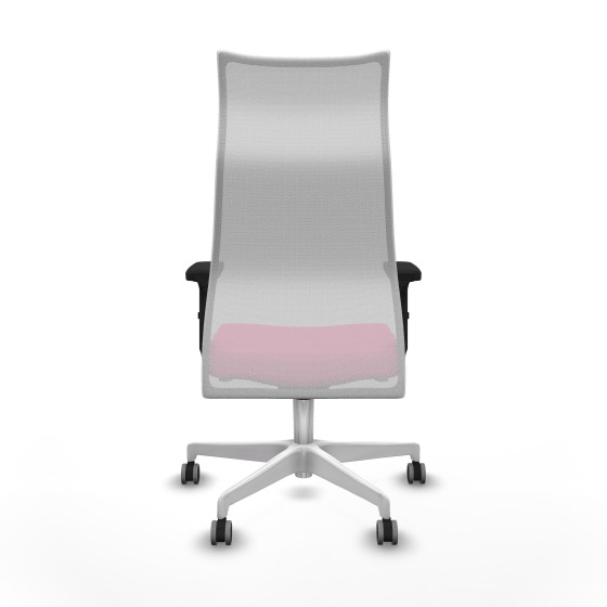 Albacete malla sincro malla blanca similpiel rosa brazos 2D base blanca ruedas 65mm engomadas