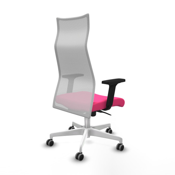 Albacete malla sincro malla blanca similpiel rosa brazos 2D base blanca ruedas 65mm engomadas
