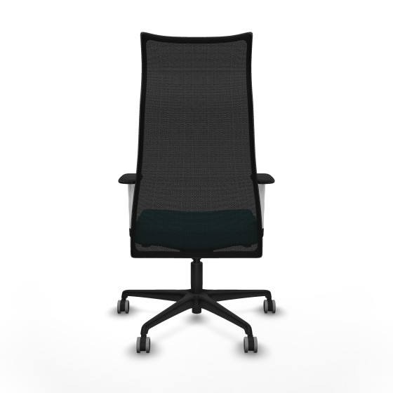 Albacete malla sincro malla negra bali turquesa brazos blancos base nailon ruedas 65mm engomadas