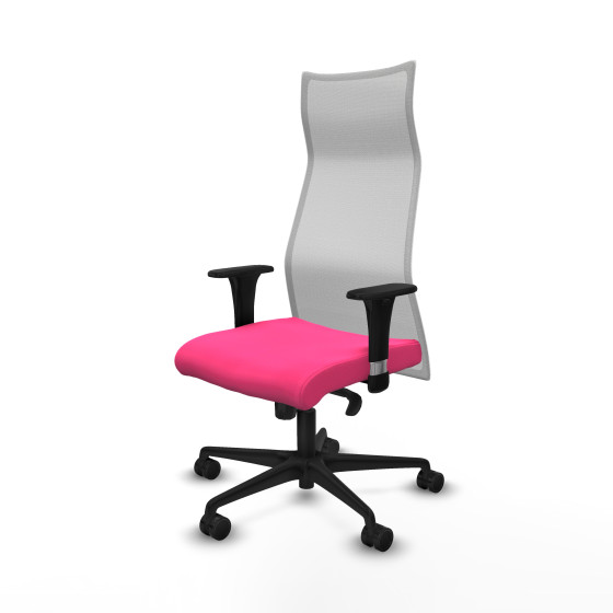 Albacete malla sincro malla blanca similpiel rosa brazos 1D base nailon ruedas 65 mm nailon